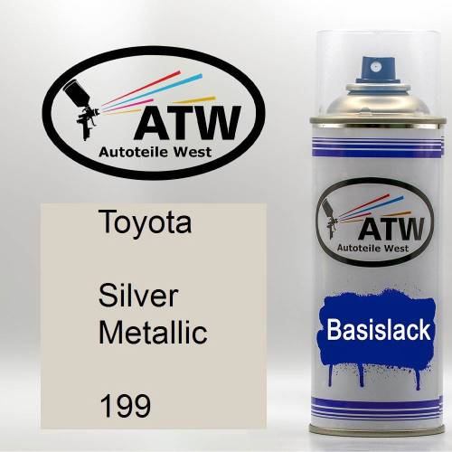Toyota, Silver Metallic, 199: 400ml Sprühdose, von ATW Autoteile West.